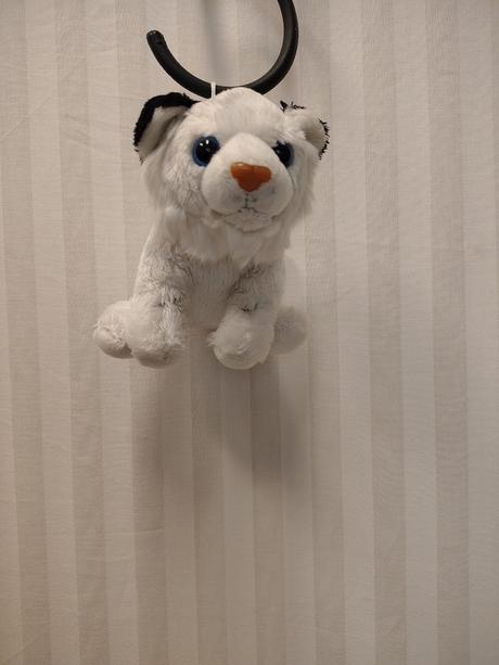 Plyšový biely tiger, dubi, 13 cm, 