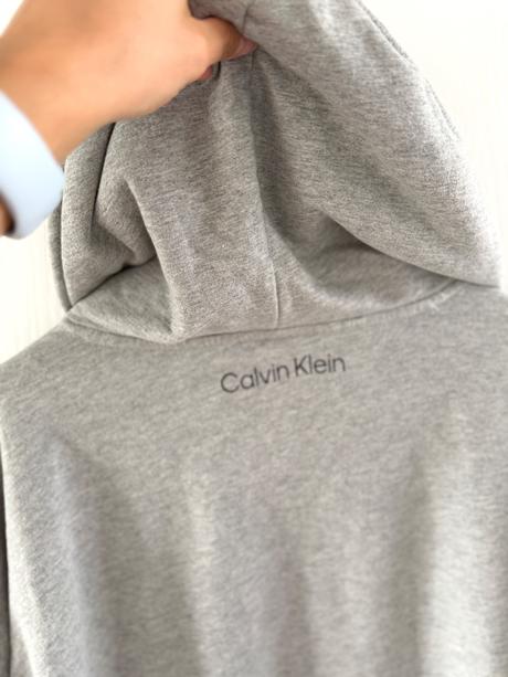 Mikina s kapucňou calvin klein sivá melír, calvin klein,l