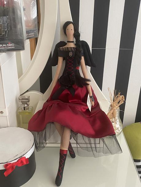 Gothic dekoratívna krasna tilda anjel bábika-65 cm, 