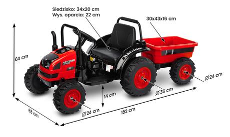 Toyz traktor na akumulátor hector red,