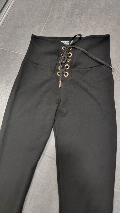 Leginove nohavice s vysokým pasom na šnurovanie s/, m