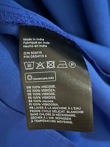 H&m krátke kobaltovomodré šaty špagetové ramienka, h&m,xs