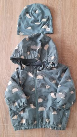 Ježková bunda 74 a čiapka 40/42, lindex,74