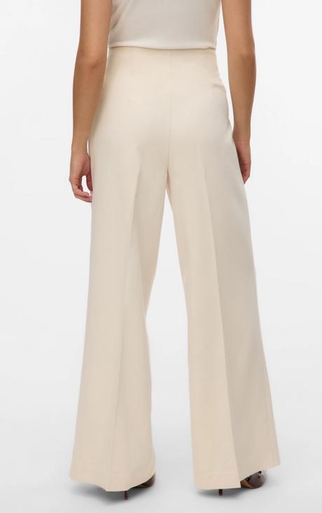 Plisované krémové široké nohavice, vero moda,36