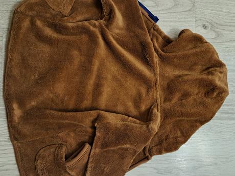 Hnedá plyšová mikina na zips pre chlapca, lupilu,74