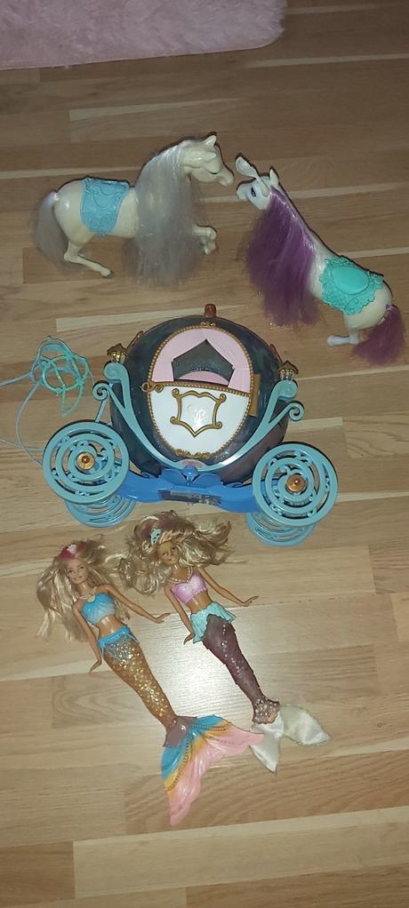 Barbie+koč-koniky a česacia hlava, 
