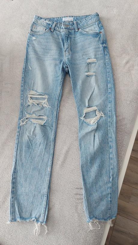 Roztrhané rifle, bershka,34