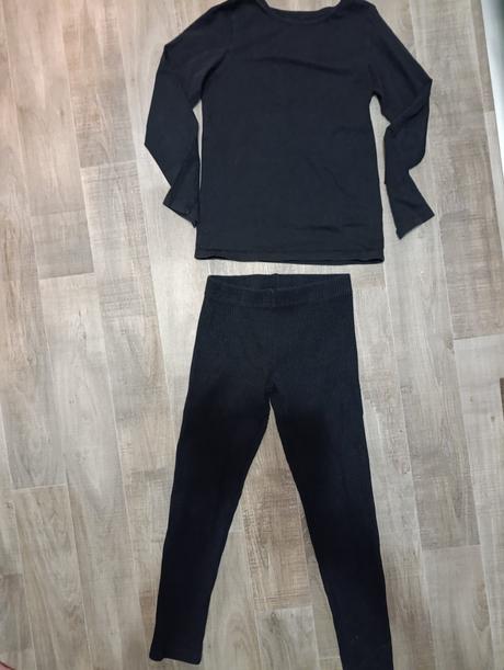 Rebrovane legíny a tricko, h&m,128