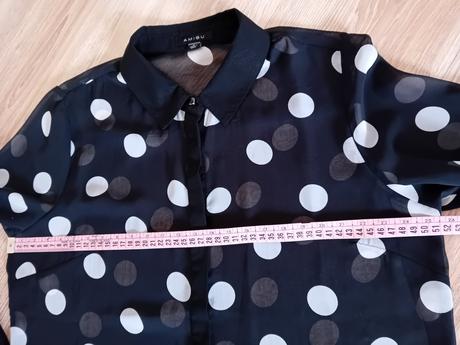 Bodkovaná transparentná blúzka, amisu,m