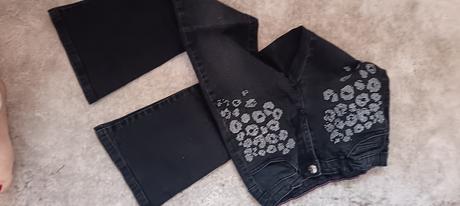 Moderné džínsy s trblietkami, 146