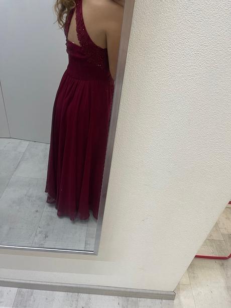 Vinovocervene spolocenske saty, xs