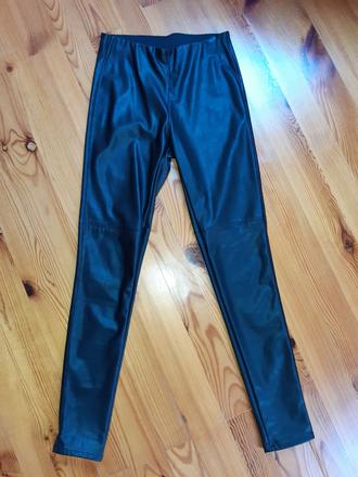 Koženkové nohavice, h&m,40