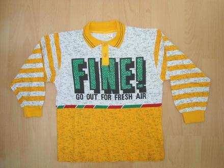 Žlto - biele uni tričko, 146