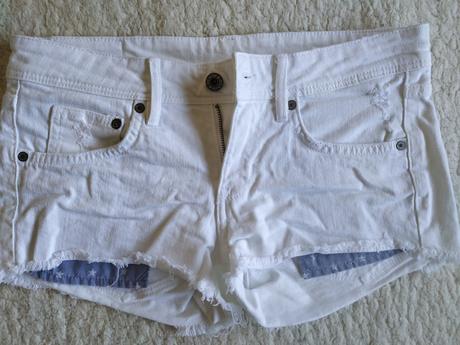 Biele rifľové šortky, h&m,36