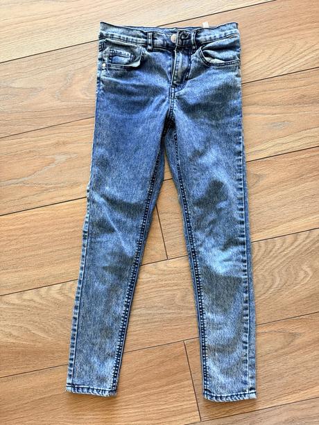 Elastické skinny rifle, h&m,128
