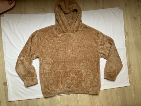 Dámska hnedá huňatá teplá mikina teddy, 