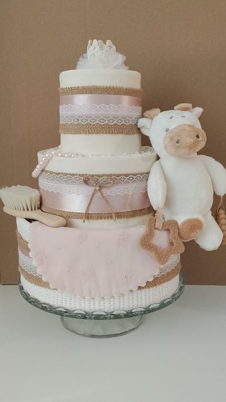 Plienková torta ružové pohladenie - pre dievčatko,