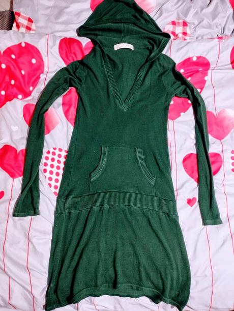 Zelená predĺžená mikina č.38, m