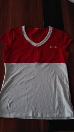 Dámske červeno-biele tričko, xl