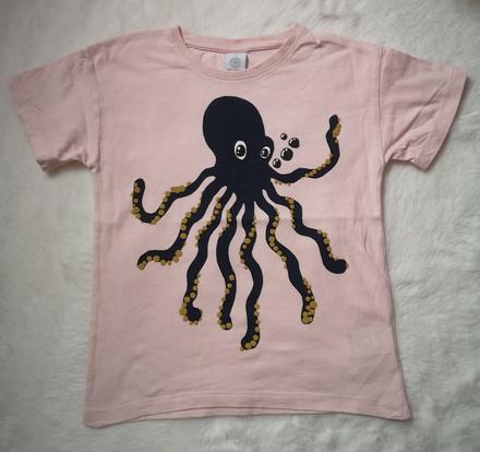 Svetloružové tričko s chobotnicou, lindex,104