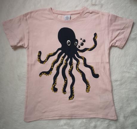 Svetloružové tričko s chobotnicou, lindex,104