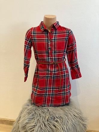 Dievčenské šaty kockované s opaskom (4-5 r.), h&m,110