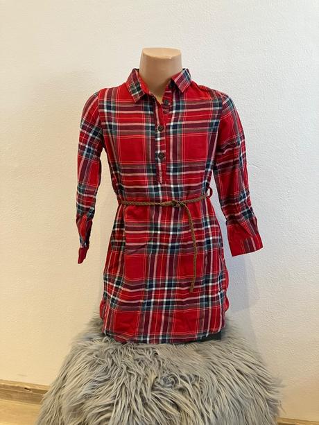 Dievčenské šaty kockované s opaskom (4-5 r.), h&m,110