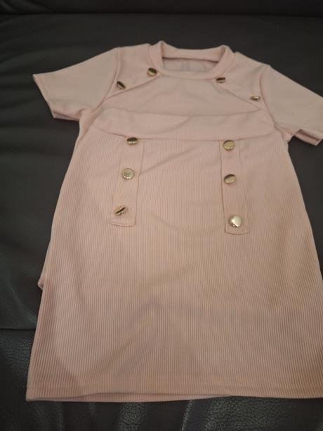 Suprava -rebrovany top so suknou, 134