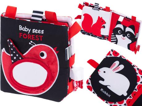 Senzorická knižka kontrastová čiernobiela s červen, 