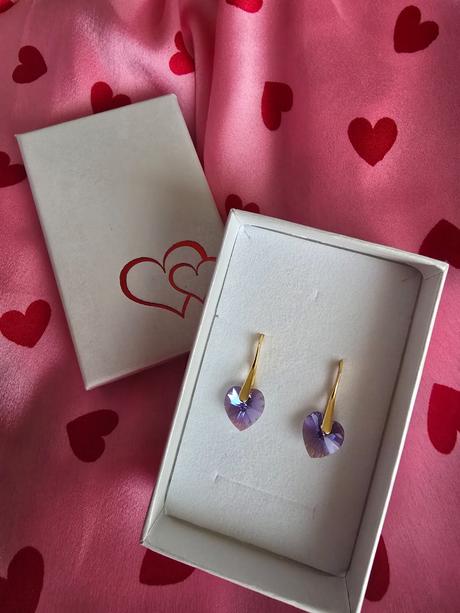 Pozlátené náušnice swarovski elements srdce, swarovski