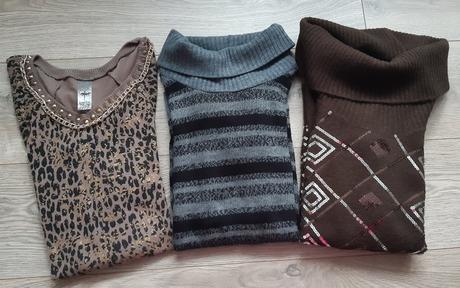 Hnedy sveter s flitrami, m