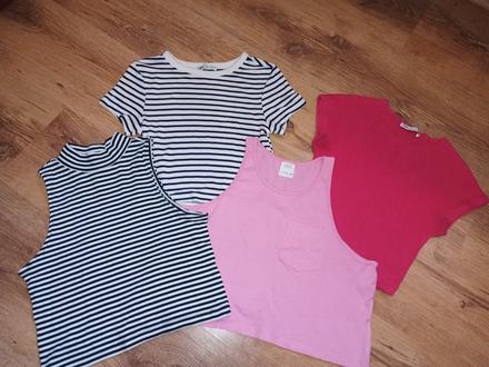 2x zara crop tričko 164- s cena spolu, zara,s