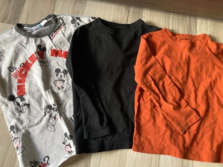 3x tričko dlhý rukáv, 110