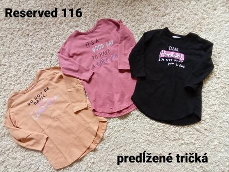 Predĺžené tričká reserved 116, reserved,116