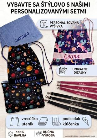 Vrecúško podsedák uterák kľúčenka, 