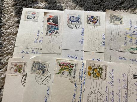 Retro pohľadnice kvety 80-90te roky, 