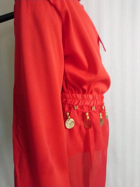 3-dielny kostým tanečnica červená, 104-116 cm,