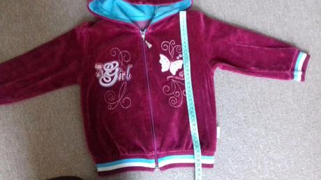 Pekná zamatová mikinka pre dievčatko, 98