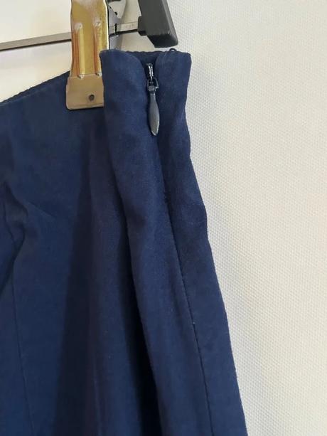 Tmavomodré nohavice bavlna s ľanom zn.mango č.l, mango,l