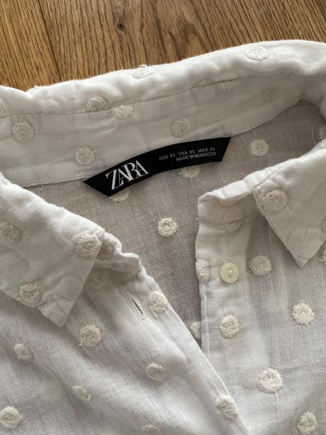 Biela bodkovana bluzka zara, zara,xs