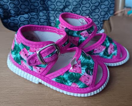 Papuče detské na pracku, č 13, 12cm, mld,<17