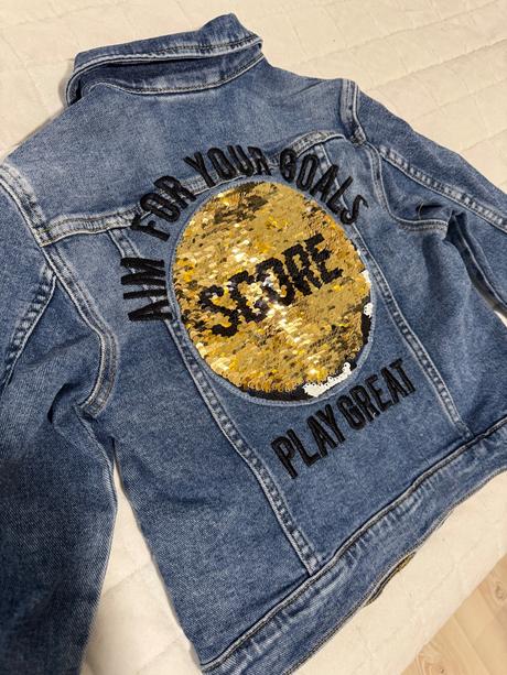 Riflová bunda footbal, h&m,116