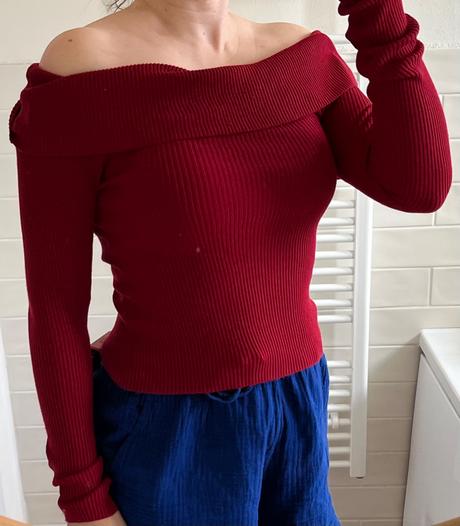 Tmavočervené tričko/svetrík, h&m, s/36, h&m,s