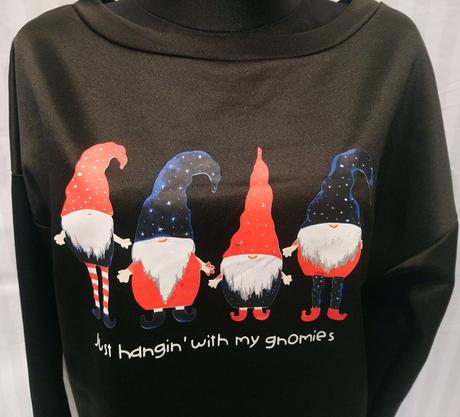 Dámska čierna tenká mikina škriatkovia, m