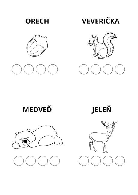 Pracovné listy - zima medzi zvieratkami, 