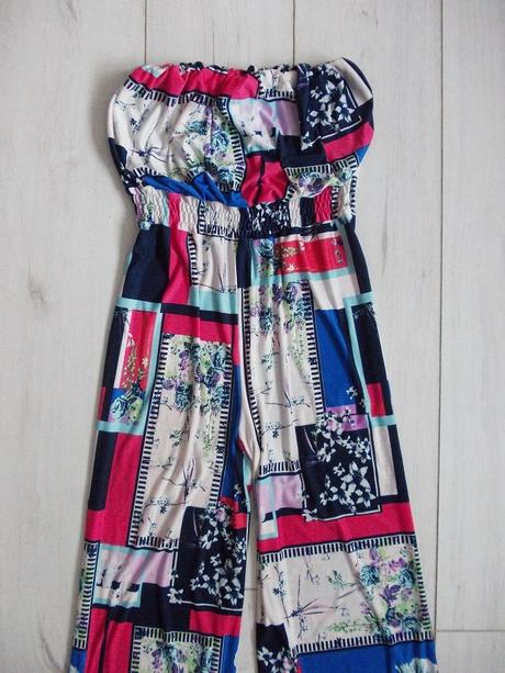 Pestrofarebný overal bez ramienok, xs