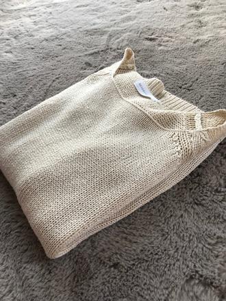 Bezovy oversized sveter, reserved,m