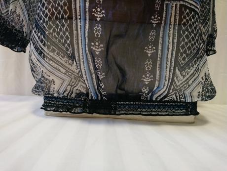 Dámsky modro čierny top, comma, xl