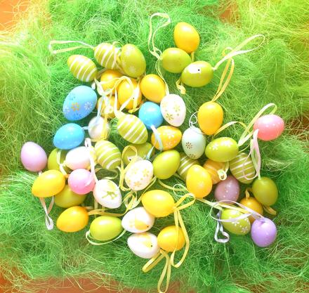 Závesné veľkonočné vajíčka 47 ks, 