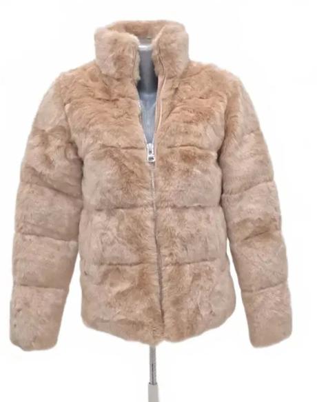 Pudrovoruzovy kožuch, xs